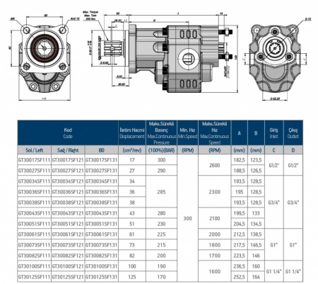 Гидронасос шестерённый ISO EHASS TDM 73 BD